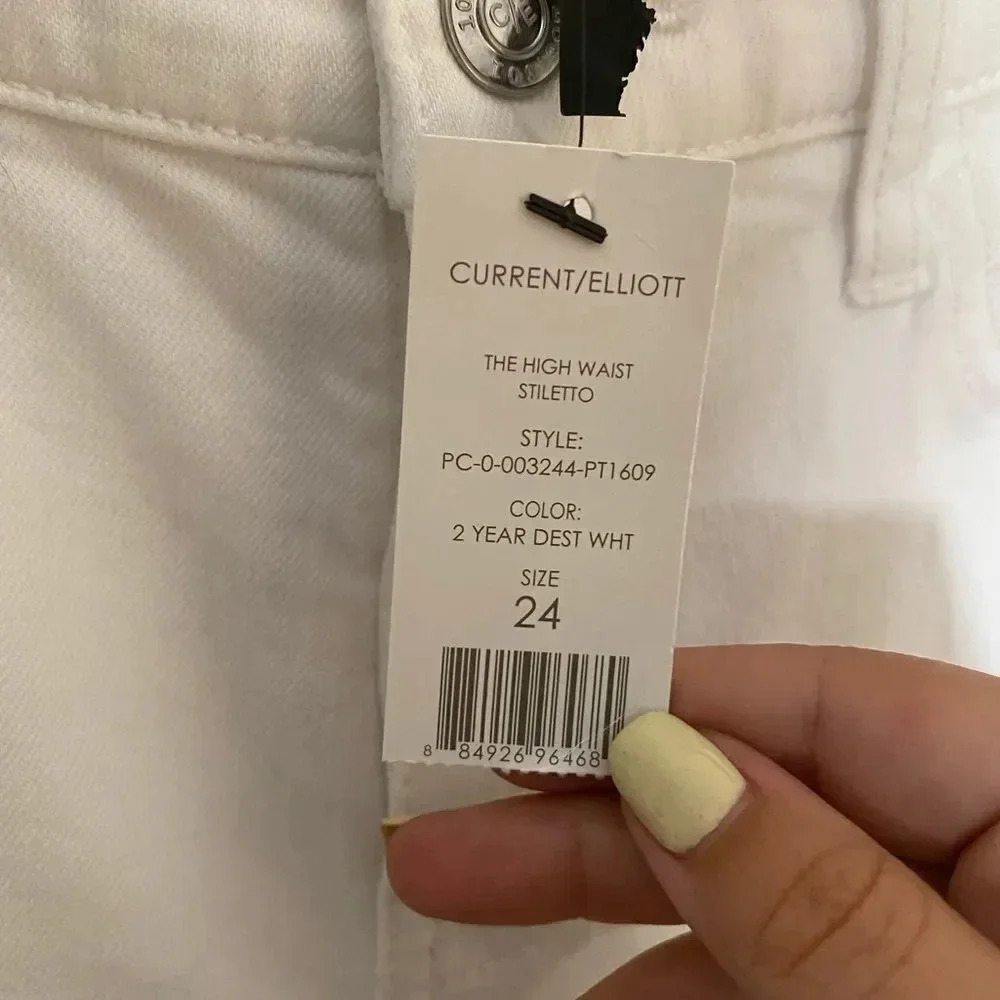 Current/Elliott White Stiletto Cut Jeans - Picture 6 of 9